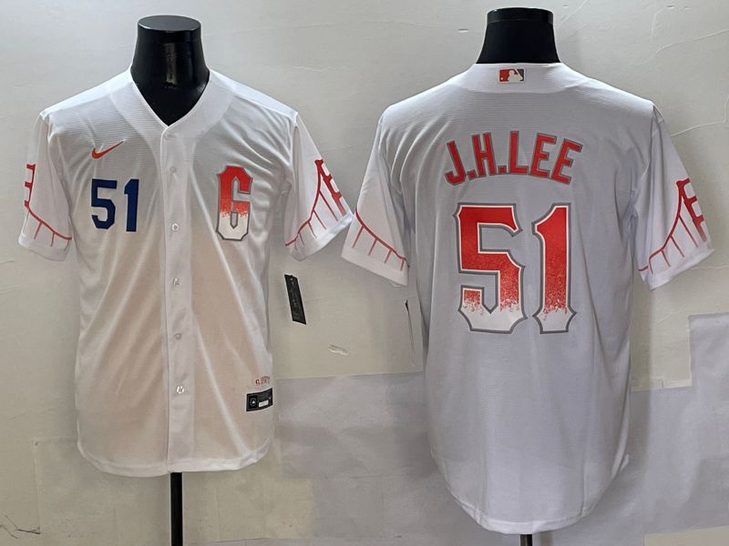 Men San Francisco Giants 51 J.H.Lee White Game Nike 2025 MLB Jersey style 4